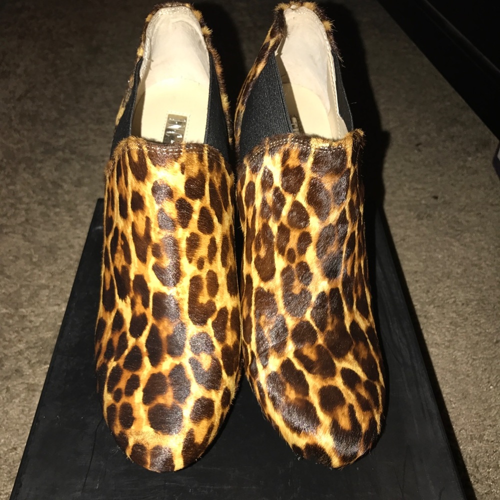 NWOT INC leopard print booties.